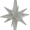 Christmas Warehouse Glittered Silver 3D Star Of Bethlehem Christmas Tree Hanging Decoration - 14Cm> Hanging Decorations - Individual
