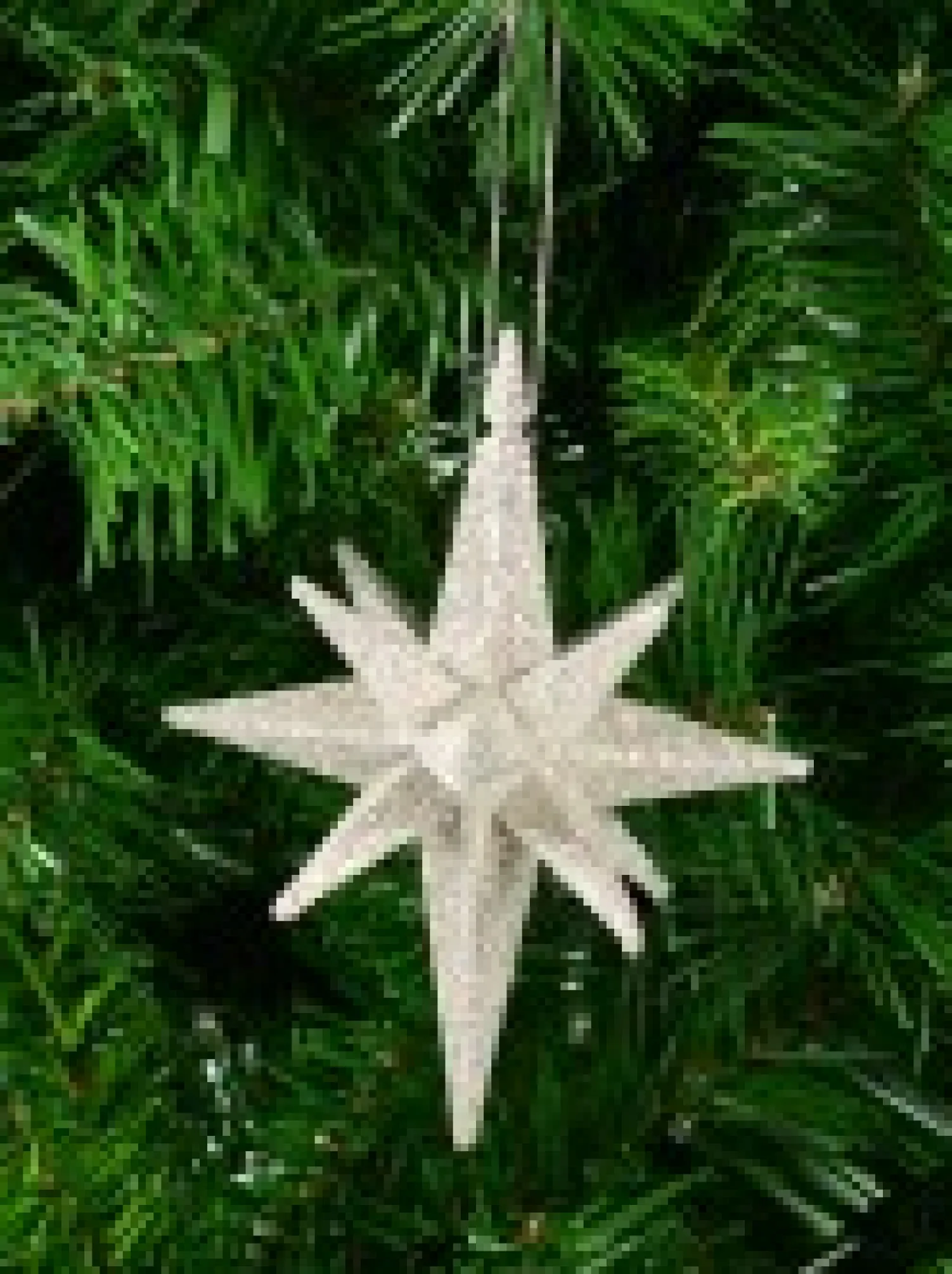 Christmas Warehouse Glittered Silver 3D Star Of Bethlehem Christmas Tree Hanging Decoration - 14Cm> Hanging Decorations - Individual