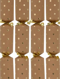 Christmas Warehouse Gold Dot Pattern Design On Kraft Paper Christmas Cracker Bon Bons - 50 X 30Cm> Christmas Cracker Bon Bon Catering Packs (50 Per Pack)