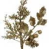 Christmas Warehouse Gold Glitter Mixed Foliage With Pine Cone & Berries Christmas Spray Pick - 28Cm> Christmas Picks