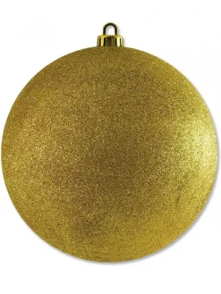 Christmas Warehouse Gold Glittered Large Display Bauble Christmas Decoration - 20Cm> Large Display Decorations