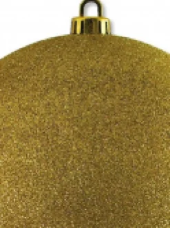 Christmas Warehouse Gold Glittered Large Display Bauble Christmas Decoration - 20Cm> Large Display Decorations