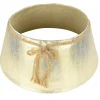 Christmas Warehouse Gold On White Textured Conical Shape & Rope Knot Christmas Tree Skirt - 58Cm> Tree Skirts