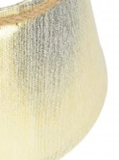 Christmas Warehouse Gold On White Textured Conical Shape & Rope Knot Christmas Tree Skirt - 58Cm><noscript><img width=