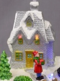 Christmas Warehouse Home By The River & Train Christmas Scene With Led & Fibre Lights - 15Cm><noscript><img width=