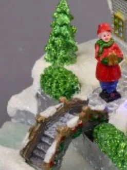 Christmas Warehouse Home By The River & Train Christmas Scene With Led & Fibre Lights - 15Cm><noscript><img width=