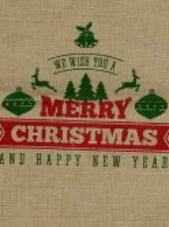 Christmas Warehouse Jute We Wish You A Merry Christmas & Happy New Year Gift Santa Sack - 55Cm><noscript><img width=