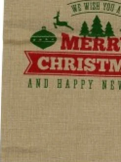 Christmas Warehouse Jute We Wish You A Merry Christmas & Happy New Year Gift Santa Sack - 55Cm><noscript><img width=