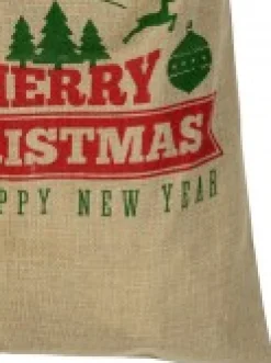 Christmas Warehouse Jute We Wish You A Merry Christmas & Happy New Year Gift Santa Sack - 55Cm><noscript><img width=
