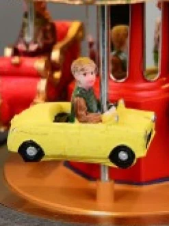 Christmas Warehouse Kids Enjoying A Winter Fun Park Merry-Go-Round Christmas Village Scene - 23Cm><noscript><img width=