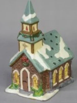 Christmas Warehouse Large Christmas Village Scene With Church, Shops & Figurines - 17 Piece><noscript><img width=
