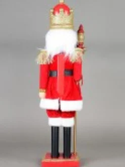 Christmas Warehouse Large Classic Christmas Nutcracker With Finial Staff Decorative Ornament - 59Cm><noscript><img width=