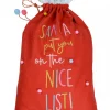 Christmas Warehouse Large Felt ' Santa Put You On The Nice List! ' & Pom-Poms Gift Santa Sack - 1M> Santa Sacks