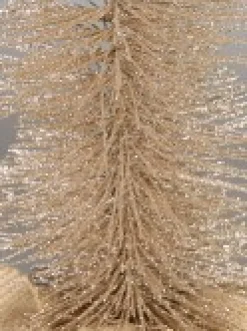 Christmas Warehouse Large Glittered Champagne Spiral Pine Needle Christmas Table Top Tree - 30Cm><noscript><img width=