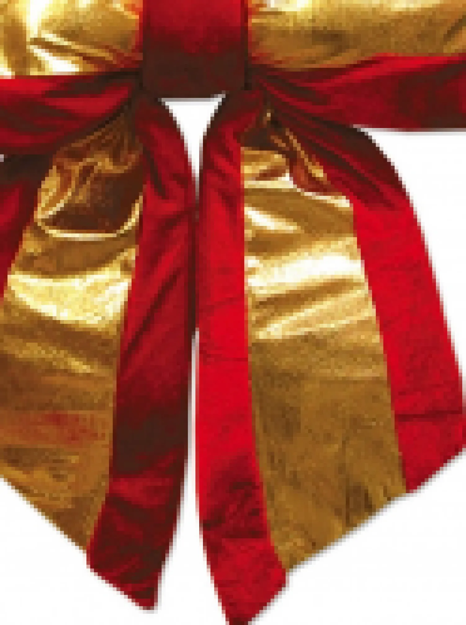 Christmas Warehouse Large Red Velvet Bow With Shiny Gold Stripe Display Decoration - 45Cm> Christmas Bows