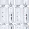 Christmas Warehouse Merry Christmas Gloss White & Shiny Silver Cursive Text Bon Bons - 50 X 30Cm> Christmas Cracker Bon Bon Catering Packs (50 Per Pack)