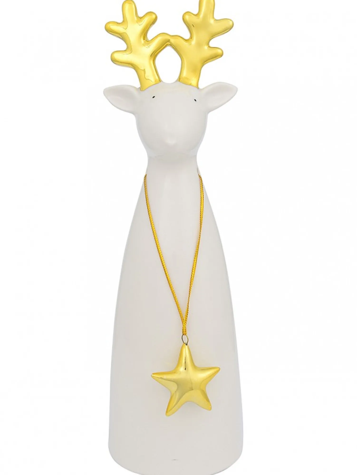 Christmas Warehouse Modern Chic Look Large Gloss Reindeer Ceramic Christmas Ornament - 25Cm> Ceramic Christmas Ornaments