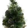 Christmas Warehouse Morning Frost With Pine Cones Table Top Christmas Tree With 37 Tips - 30Cm> Table Top Christmas Trees