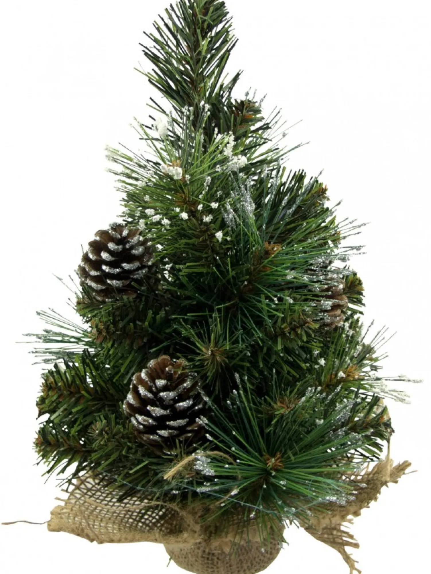 Christmas Warehouse Morning Frost With Pine Cones Table Top Christmas Tree With 37 Tips - 30Cm> Table Top Christmas Trees