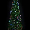 Christmas Warehouse Multi Colour Fibre Optic Christmas Tree With Baubles, Led Stars & 90 Tips - 90Cm> Fibre Optic Christmas Trees