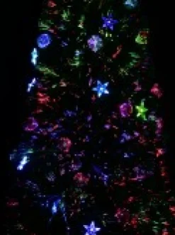 Christmas Warehouse Multi Colour Fibre Optic Christmas Tree With Baubles, Led Stars & 90 Tips - 90Cm><noscript><img width=