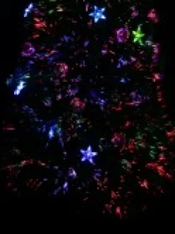 Christmas Warehouse Multi Colour Fibre Optic Christmas Tree With Baubles, Led Stars & 90 Tips - 90Cm><noscript><img width=
