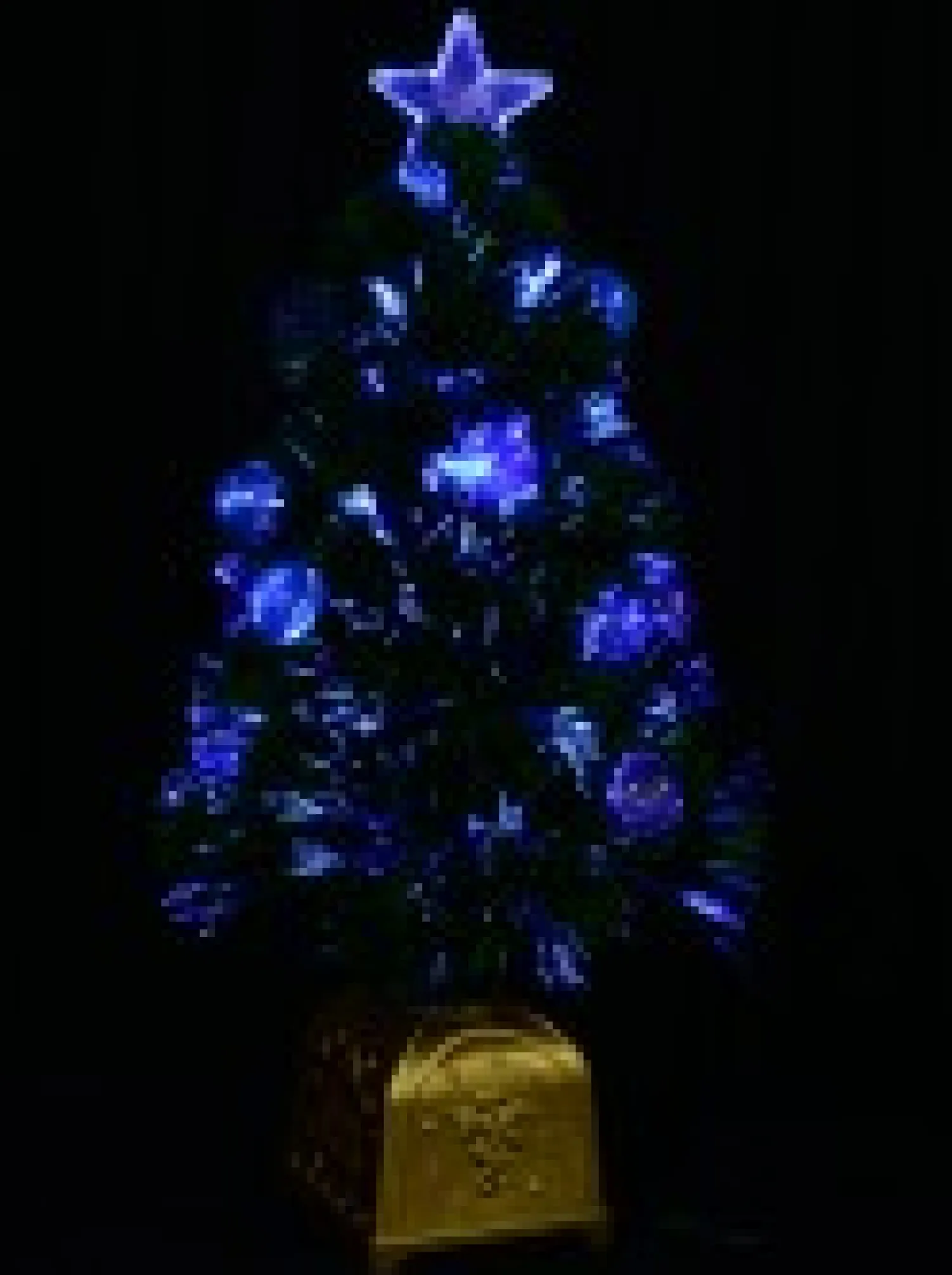 Christmas Warehouse Multi Colour Fibre Optic Christmas Tree With 12 Baubles & 60 Tips - 60Cm> Fibre Optic Christmas Trees