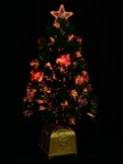 Christmas Warehouse Multi Colour Fibre Optic Christmas Tree With 12 Baubles & 60 Tips - 60Cm><noscript><img width=