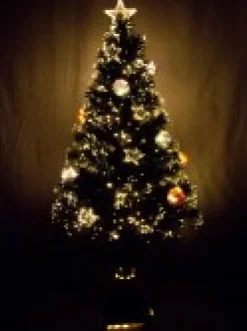 Christmas Warehouse Multi Colour Fibre Optic Christmas Tree With Baubles, Stars & 150 Tips - 1.2M> Fibre Optic Christmas Trees
