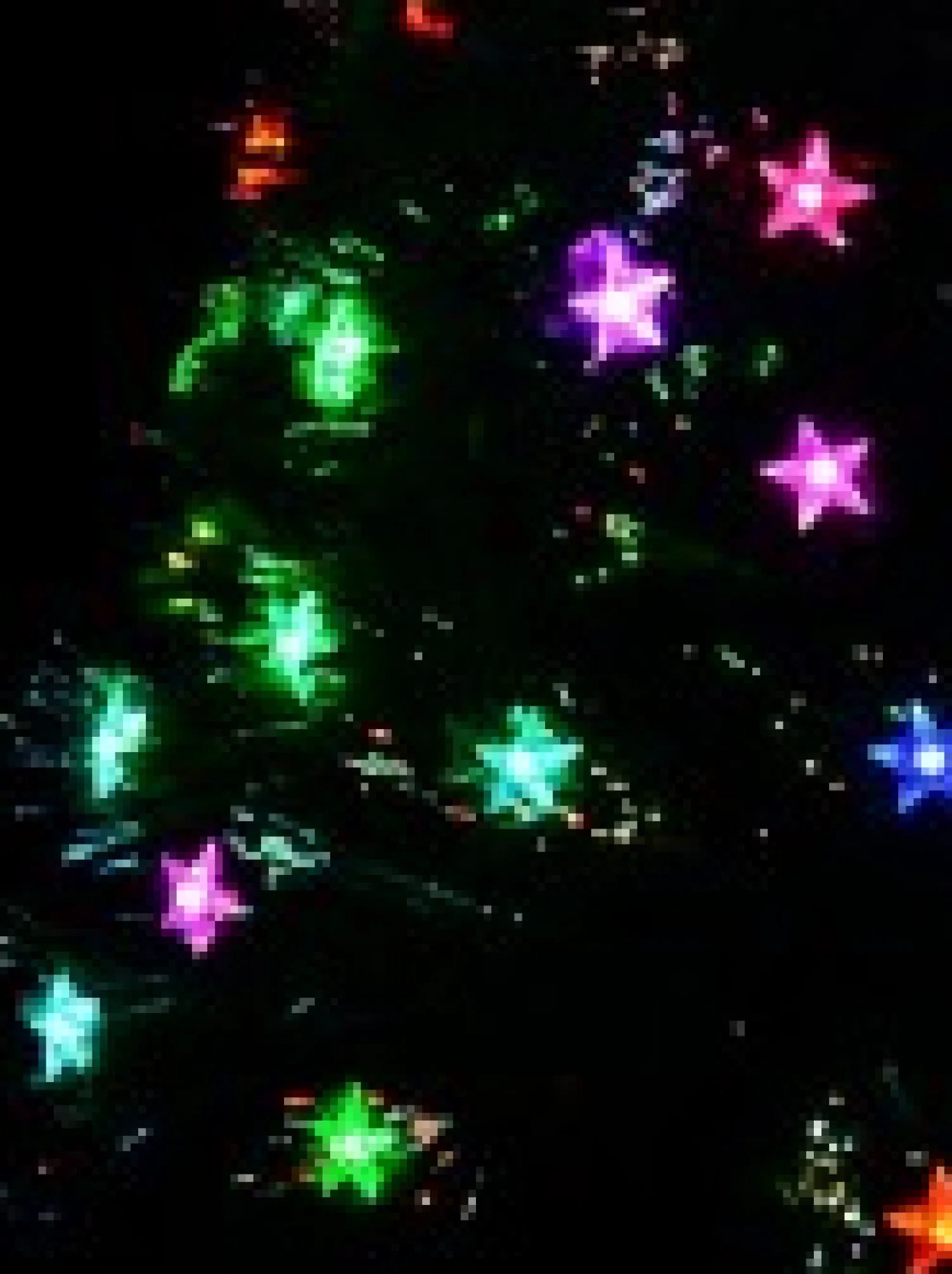 Christmas Warehouse Multi Colour Fibre Optic Christmas Tree With 85 Tips & Led Stars - 90Cm> Fibre Optic Christmas Trees