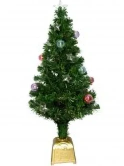 Christmas Warehouse Multi Colour Fibre Optic Christmas Tree With Baubles, Stars & 100 Tips - 90Cm><noscript><img width=