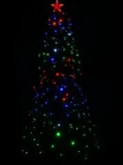 Christmas Warehouse Multi Colour Led & Fibre Optic Christmas Tree With 200 Tips & Bulbs - 1.8M> Fibre Optic Christmas Trees