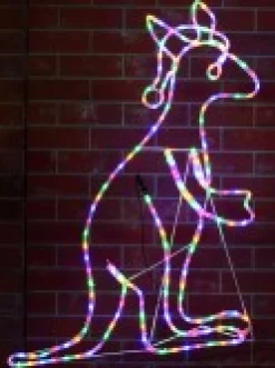 Christmas Warehouse Multi Colour Led Buru The Christmas Kangaroo Light Display Silhouette - 1.1M><noscript><img width=
