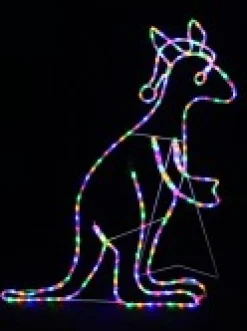 Christmas Warehouse Multi Colour Led Buru The Christmas Kangaroo Light Display Silhouette - 1.1M><noscript><img width=