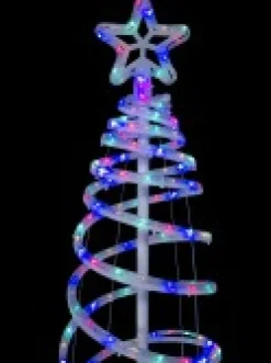 Christmas Warehouse Multi Colour Led Rope Light 3D Spiral Outdoor Christmas Tree - 1.8M> Christmas Light Displays - 3D