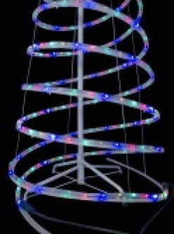 Christmas Warehouse Multi Colour Led Rope Light 3D Spiral Outdoor Christmas Tree - 1.8M><noscript><img width=