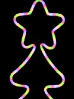 Christmas Warehouse Multi Fluro Colour Christmas Tree Neon Christmas Light Silhouette - 58Cm><noscript><img width=