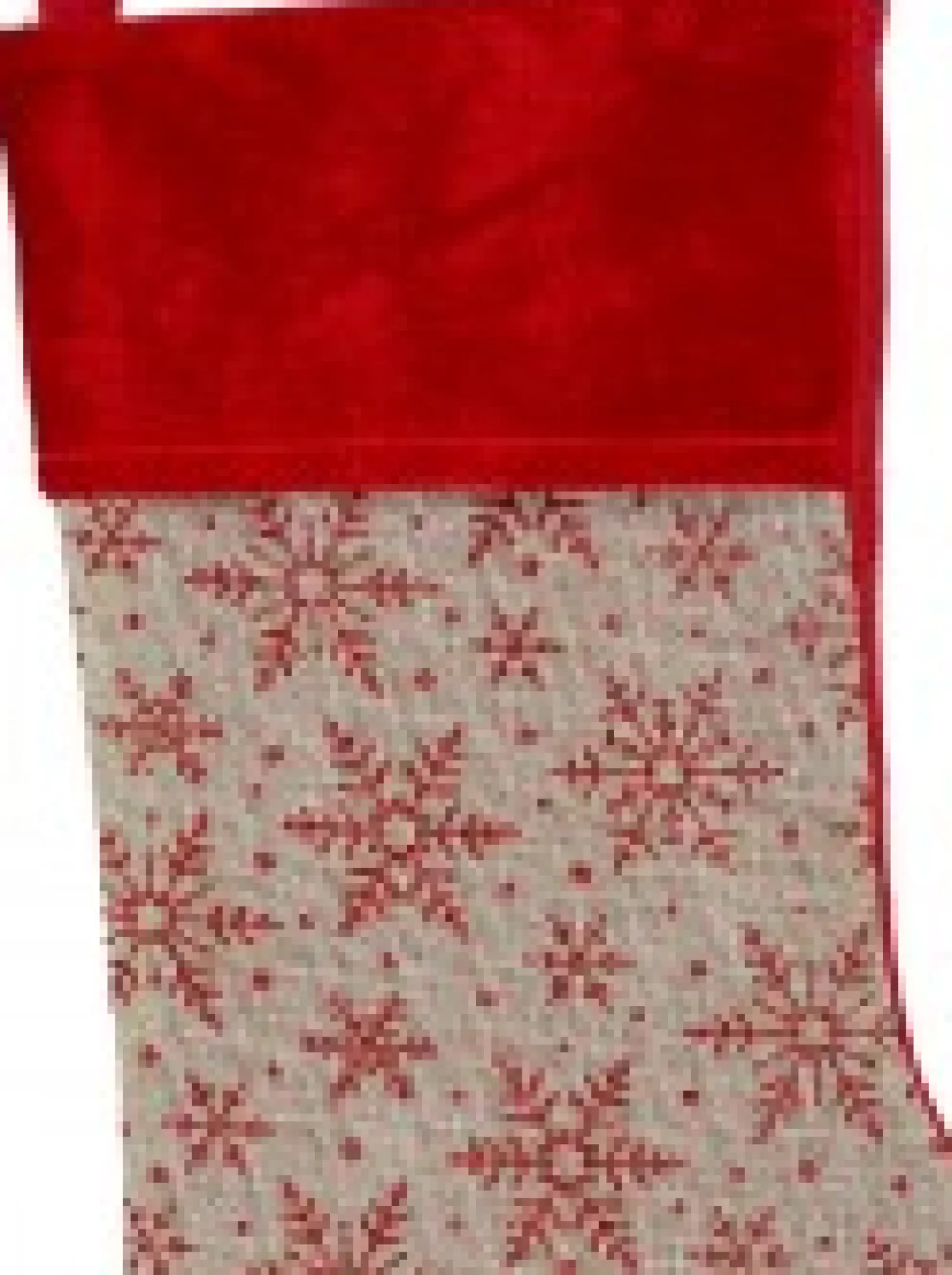 Christmas Warehouse Natural Burlap With Glittered Snowflakes Pattern Christmas Stocking - 42Cm> Christmas Stockings