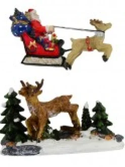 Christmas Warehouse North Pole Santa, Reindeer & Elves Christmas Village Figurines - 8 Piece Set><noscript><img width=