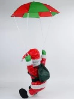 Christmas Warehouse Padded Parachuting Santa With Backpack Outdoor Hanging Decoration - 1.2M><noscript><img width=