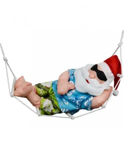 Christmas Warehouse Padded Summer Christmas Hammock Santa Outdoor Hanging Decoration - 65Cm> Outdoor Decorations
