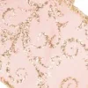 Christmas Warehouse Pink Fabric Christmas Ribbon With Gold Glitter Filigree Pattern & Edging - 3M> Christmas Ribbon