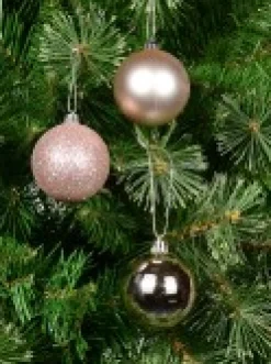 Christmas Warehouse Pink Glittered, Matte & Metallic Christmas Bauble Decorations - 12 X 60Mm><noscript><img width=