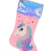 Christmas Warehouse Pink Velvet With Fabulous Unicorn & Mane Applique Christmas Stocking - 48Cm> Christmas Stockings