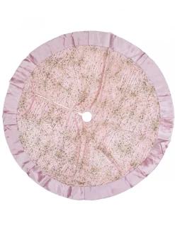 Christmas Warehouse Pink With Gold Sequin Starburst Pattern Christmas Tree Skirt - 1.2M> Tree Skirts