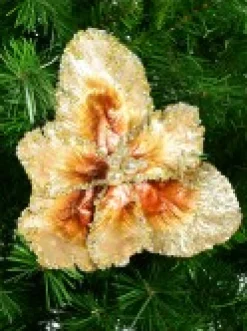 Christmas Warehouse Platinum & Brown With Sequins Tulip Decorative Christmas Flower Pick - 20Cm><noscript><img width=