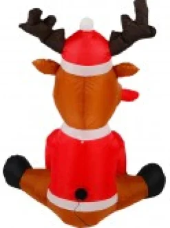 Christmas Warehouse Playful Deer With Candy Cane Illuminated Christmas Inflatable Display - 1.2M><noscript><img width=