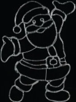 Christmas Warehouse Red & Cool White Led Jolly Posing Santa Twinkle Light Display Silhouette - 1M><noscript><img width=