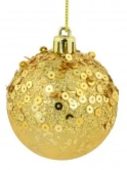 Christmas Warehouse Red & Gold Crackle Effect Christmas Baubles With Sequins Design - 6 X 60Mm><noscript><img width=