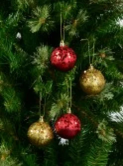 Christmas Warehouse Red & Gold Crackle Effect Christmas Baubles With Sequins Design - 6 X 60Mm><noscript><img width=